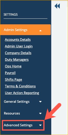 Advanced Settings - Personnel Manager